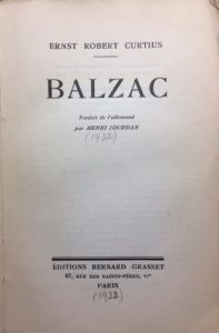 Balzac by Ernst Robert Curtis 1